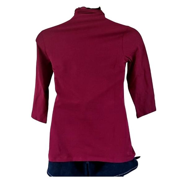 Attitudes by Renée Women’s Mock Neck 3/4 Sleeve Top – Size Small – Berry Purple - Picture 5 of 6
